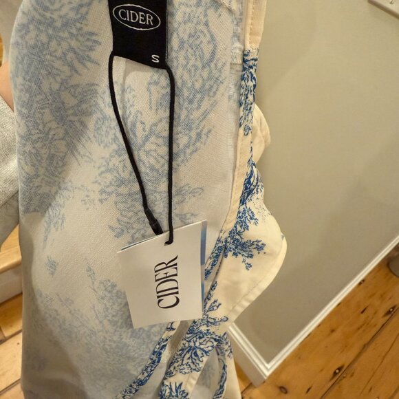 Cider Toile Tank Dress With Hook and Eye Opening and Lace Size Small - Picture 10 of 10